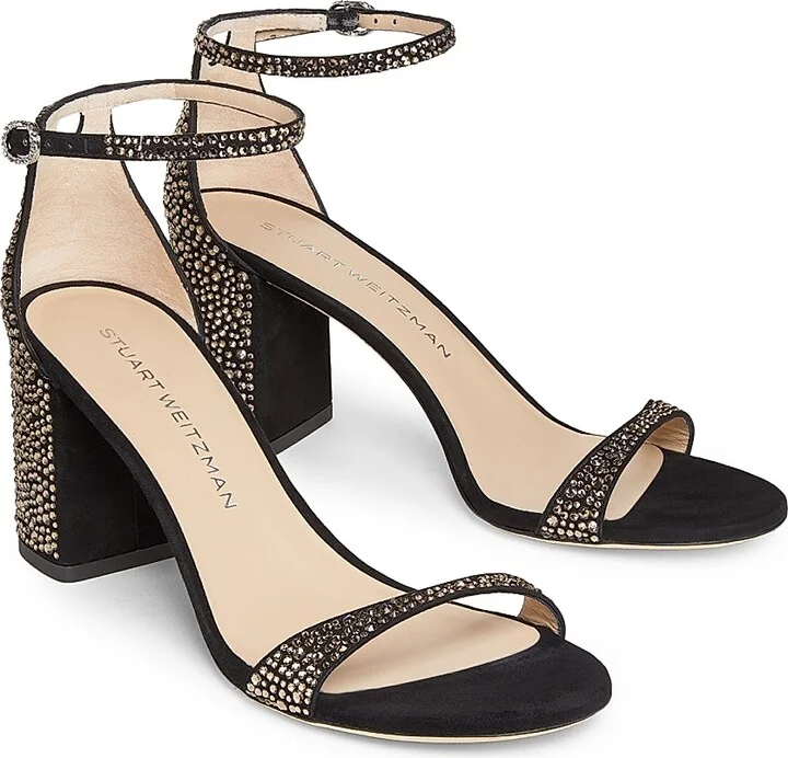 Women's Nudist Shine 75MM Block-Heel Sandals - Jet Hematite Black - Size 6.5 - Image 2