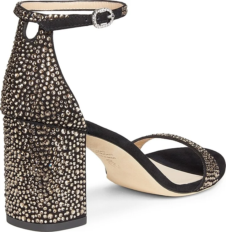 Women's Nudist Shine 75MM Block-Heel Sandals - Jet Hematite Black - Size 6.5 - Image 3