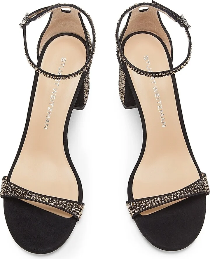 Women's Nudist Shine 75MM Block-Heel Sandals - Jet Hematite Black - Size 6.5 - Image 4