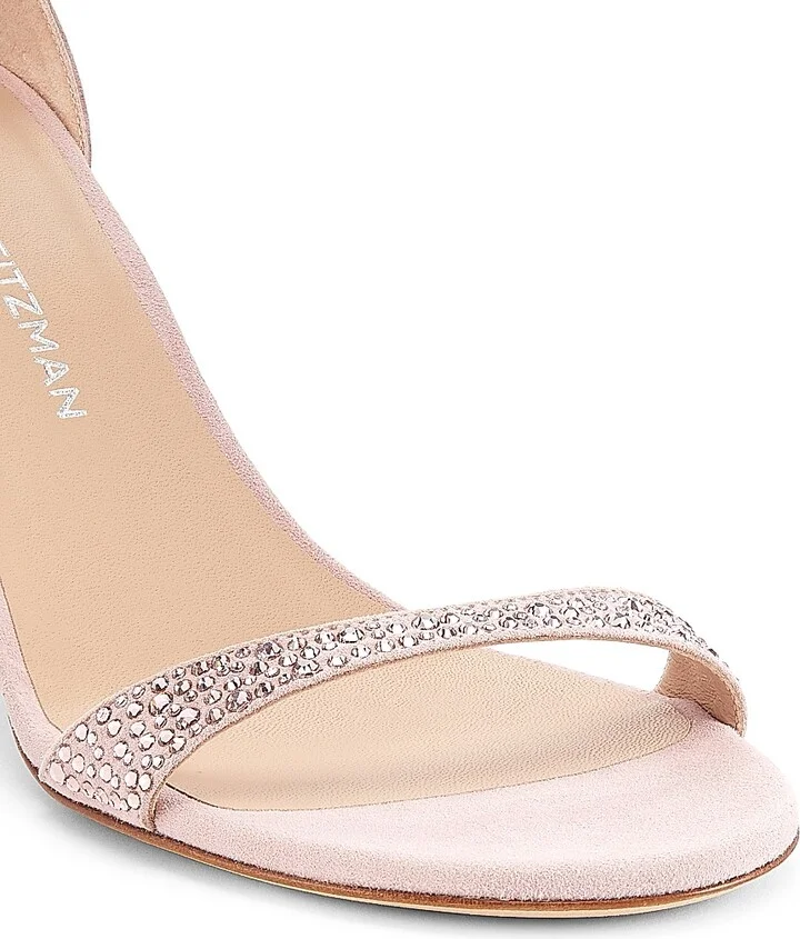 Women's Nudist Shine 75MM Crystal-Embellished Leather Sandals - Light Rose Ballet - Size 6.5 - Image 5