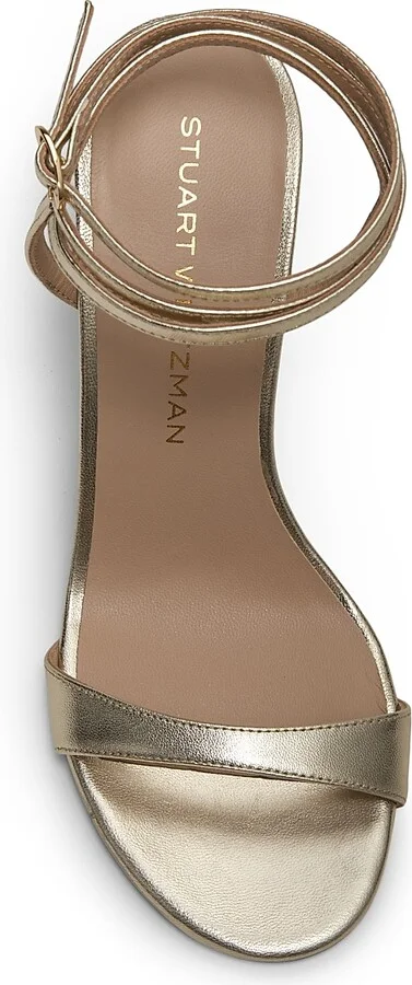 Women's Nudist Wrap 100MM Leather Sandals - Light Gold - Size 10 - Image 4