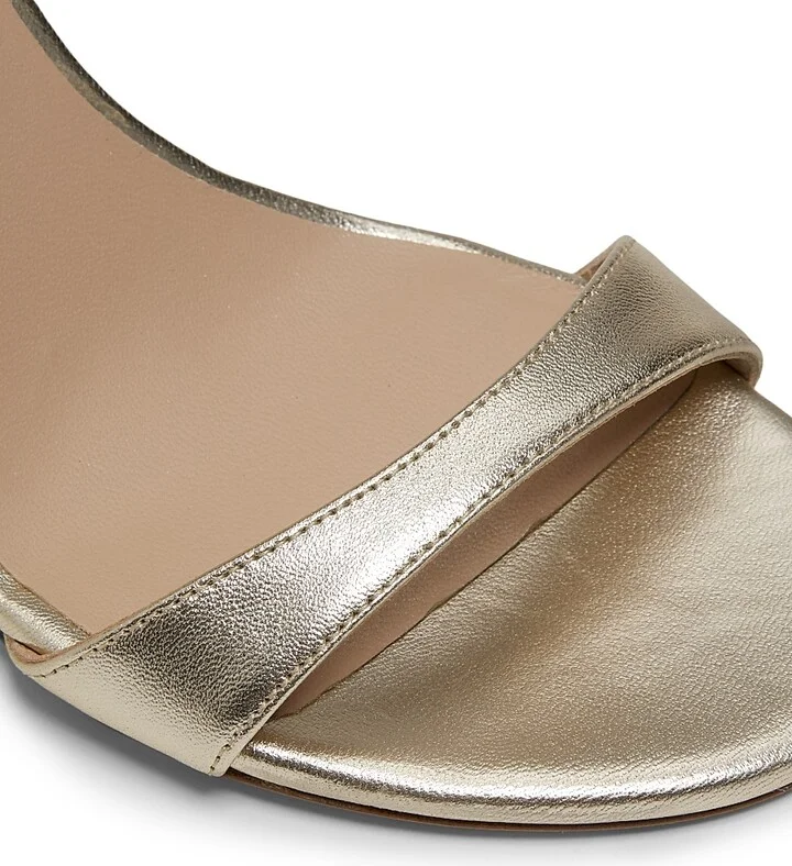 Women's Nudist Wrap 100MM Leather Sandals - Light Gold - Size 10 - Image 6
