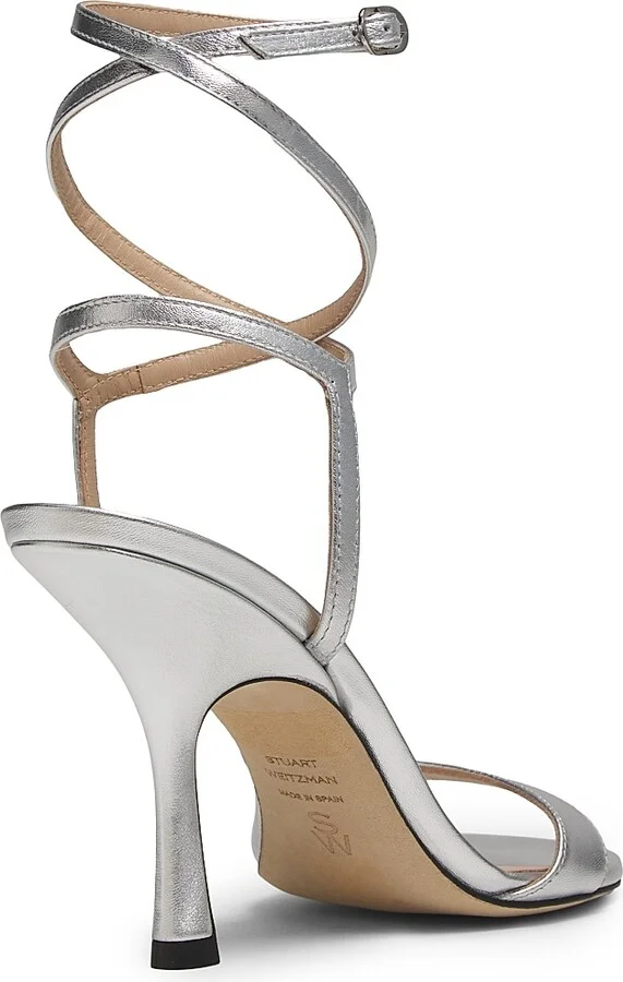 Women's Nudist Wrap 100MM Leather Sandals - Light Gold - Size 10 - Image 8