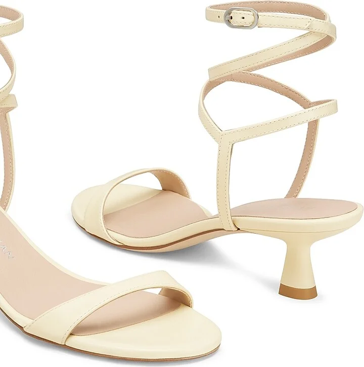 Women's Nudist Wrap 50MM Leather Sandals - Lemon Chiffon - Size 12 - Image 4