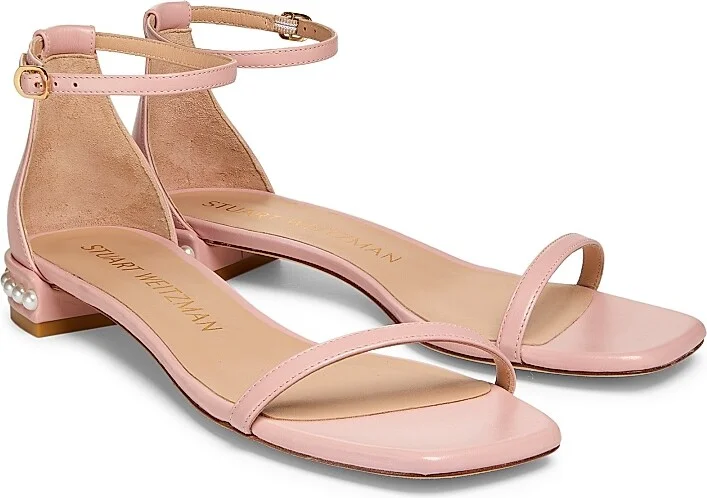 Women's Nudistcurve Pearl-Embellished Leather Sandals - Ballet - Size 5.5 - Image 2