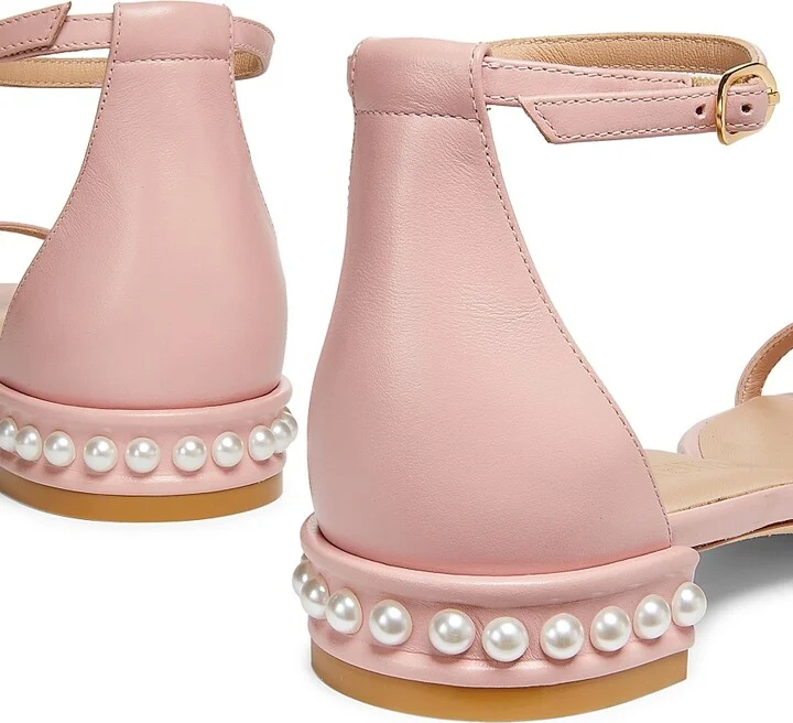 Women's Nudistcurve Pearl-Embellished Leather Sandals - Ballet - Size 5.5 - Image 3