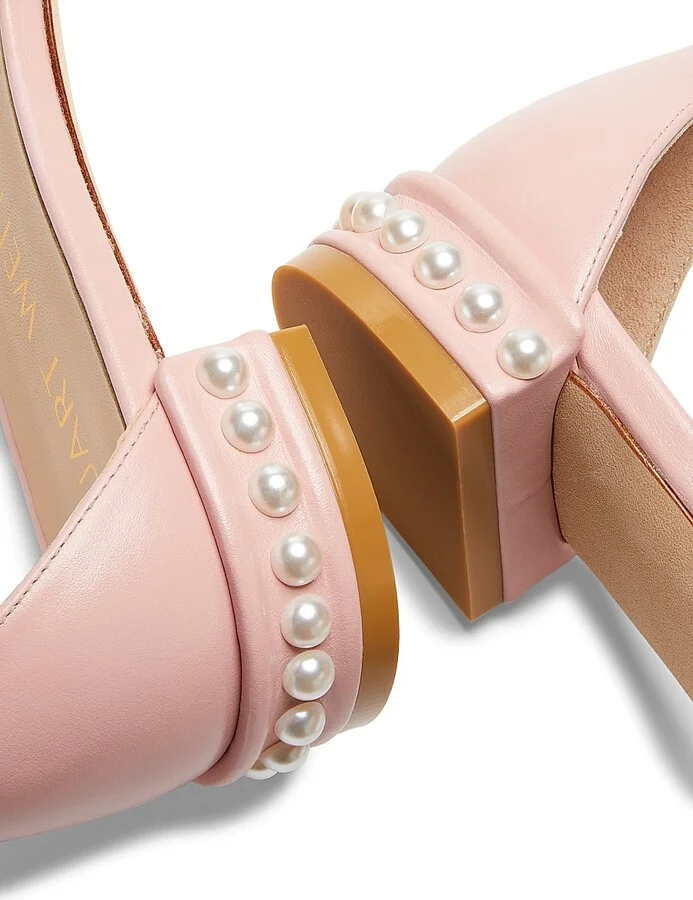 Women's Nudistcurve Pearl-Embellished Leather Sandals - Ballet - Size 5.5 - Image 5