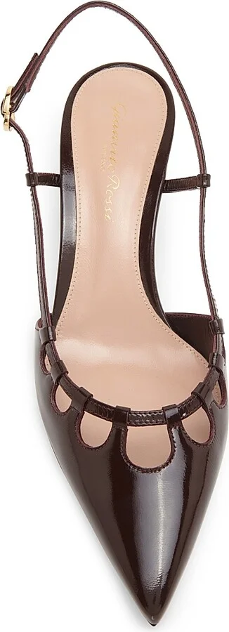 Women's Nuit 55MM Leather Slingback Pumps - Bourgogne - Size 6 - Image 4
