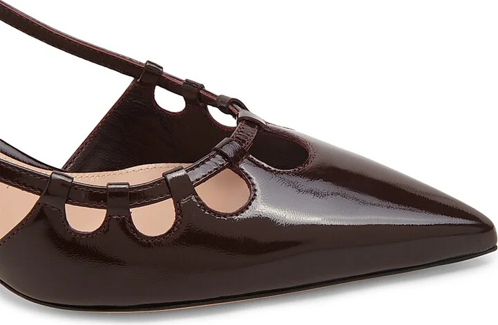 Women's Nuit 55MM Leather Slingback Pumps - Bourgogne - Size 6 - Image 5