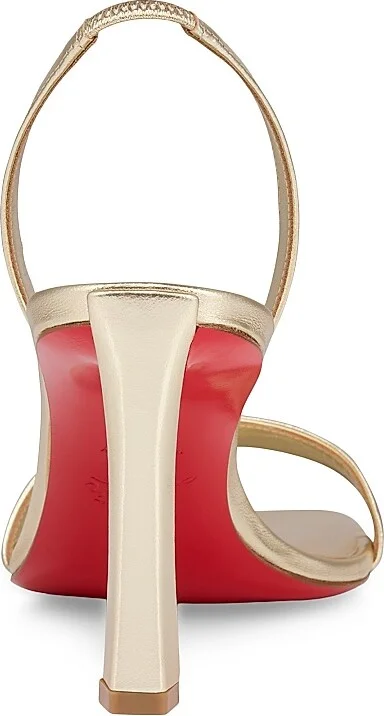 Women's O Condora 85MM Laminated Leather Sandals - Platine - Size 5 - Image 3