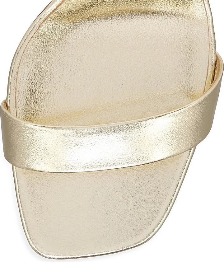 Women's O Condora 85MM Laminated Leather Sandals - Platine - Size 5 - Image 4
