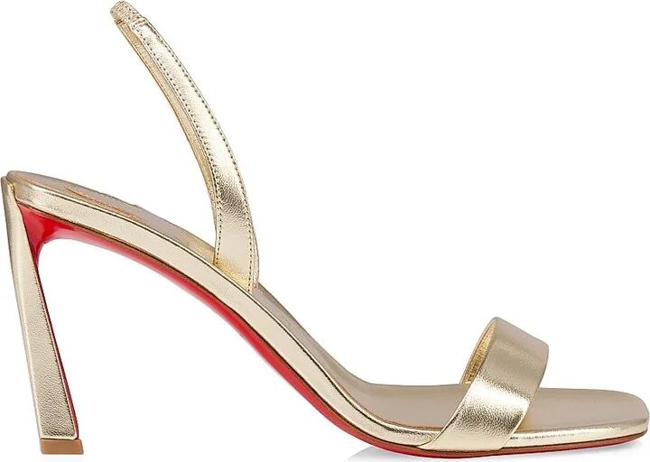 Women's O Condora 85MM Laminated Leather Sandals - Platine - Size 5