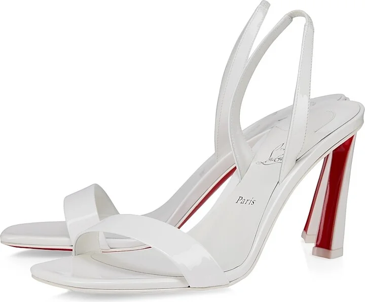 Women's O Condora 85MM Patent Leather Sandals - Bianco - Size 7 - Image 2