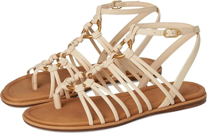 Women's O-Ring Gladiator Thong Sandals In Ecru Sand