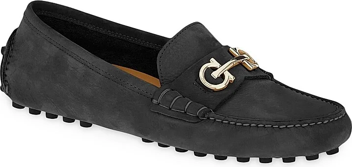 Women's Odilia Nubuck Driving Loafers - Black - Size 7 - Image 2