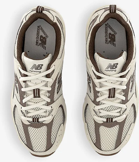 Womens Offwhite Beige Mr530 Logo-Embossed Leather and Mesh Low-Top Trainers 4 - Image 2