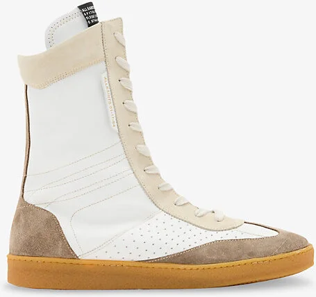 Womens Offwhite/Taupe Louise Leather High-Top Trainers Eur 36 / 3 Uk Women