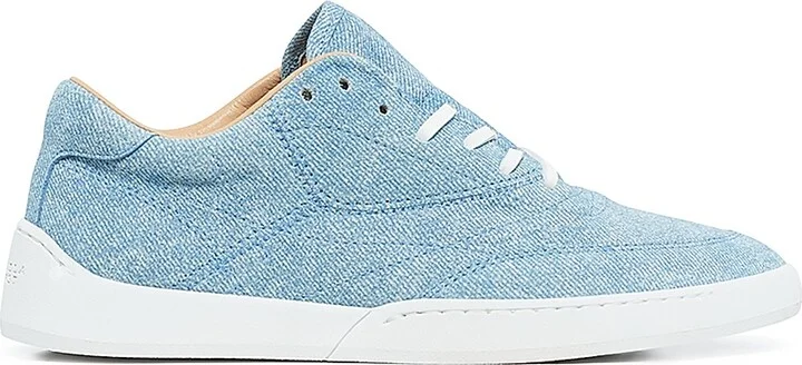 Women's Ohio Denim-Printed Leather Sneakers - Light Blue Denim - Size 6