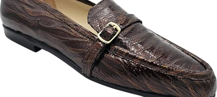 Women's Okapi Tiger Print Flat Shoes In Cognac