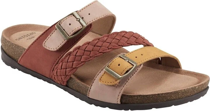 Women's Oleen Leather Slide Sandals In Amber Yellow