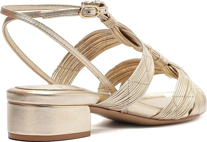 Women's Olga 30MM Metallic Leather Sandals - Golden - Size 5 - Image 5