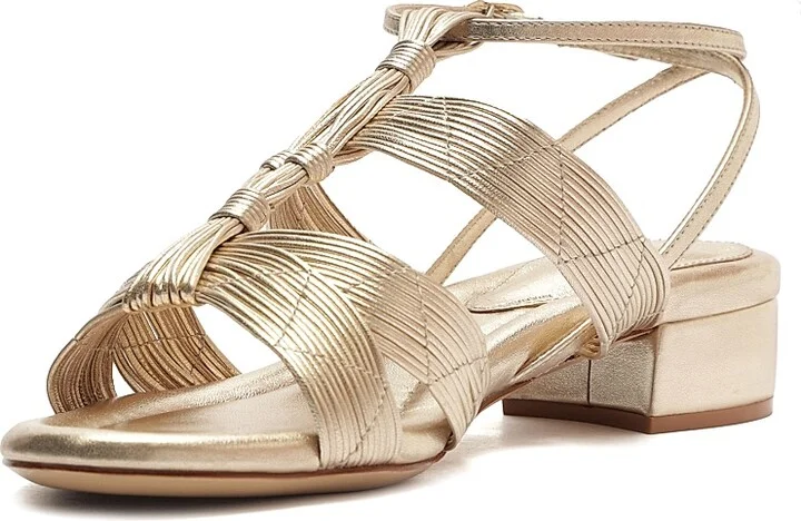 Women's Olga 30MM Metallic Leather Sandals - Golden - Size 5 - Image 6