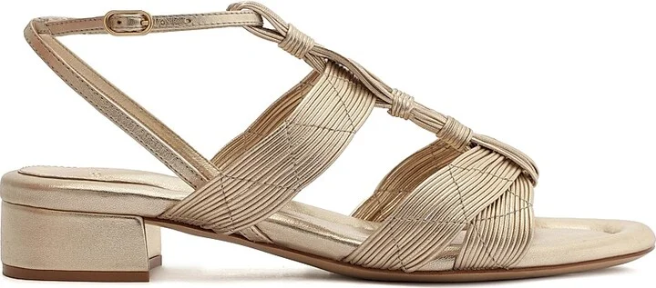 Women's Olga 30MM Metallic Leather Sandals - Golden - Size 5