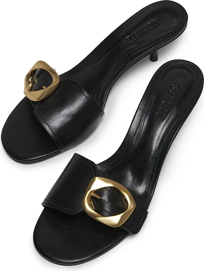 Women's Olga 50MM Buckle-Accented Leather Sandals - Brown - Size 6.5 - Image 9