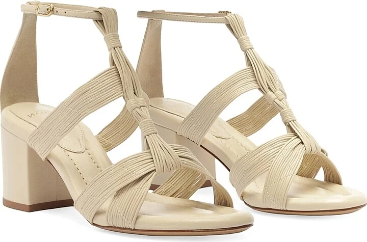 Women's Olga 60MM Leather T-Strap Sandals - Eggshell - Size 7 - Image 3