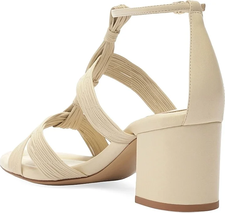 Women's Olga 60MM Leather T-Strap Sandals - Eggshell - Size 7 - Image 5
