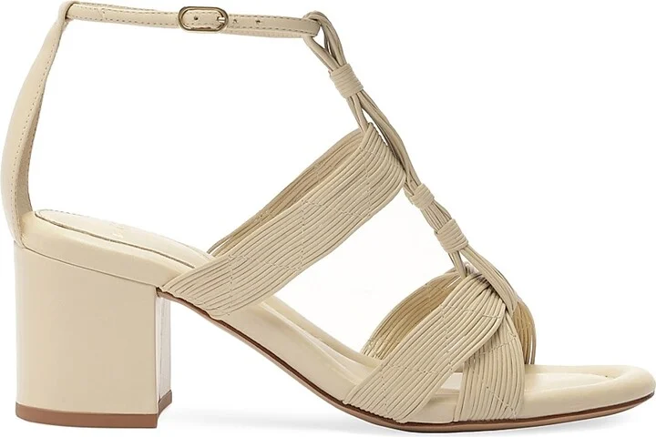 Women's Olga 60MM Leather T-Strap Sandals - Eggshell - Size 7