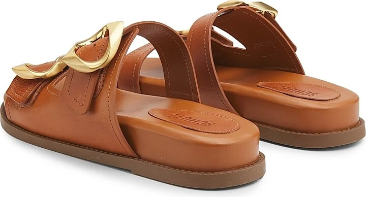 Women's Olga Sporty Leather Sandals - Brown - Size 6.5 - Image 3