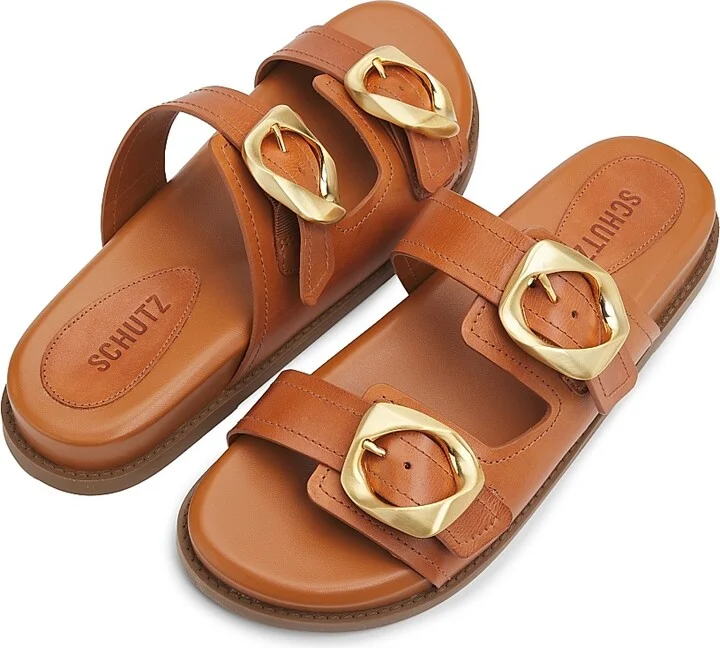 Women's Olga Sporty Leather Sandals - Brown - Size 6.5 - Image 6