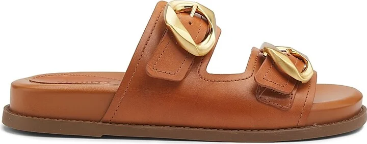 Women's Olga Sporty Leather Sandals - Brown - Size 6.5