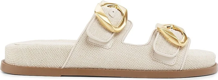 Women's Olga Sporty Linen Sandals - Oyster - Size 6.5