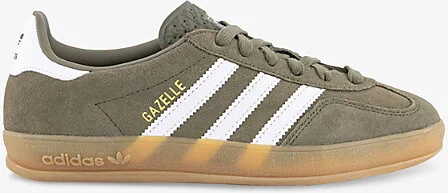 Womens Olive Strata White Gold Gazelle Indoor Suede Low-Top Trainers Eur 39 / 6 Uk Women