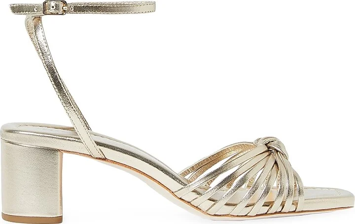 Women's Olivia 55MM Leather Knot Sandals - Champagne - Size 12