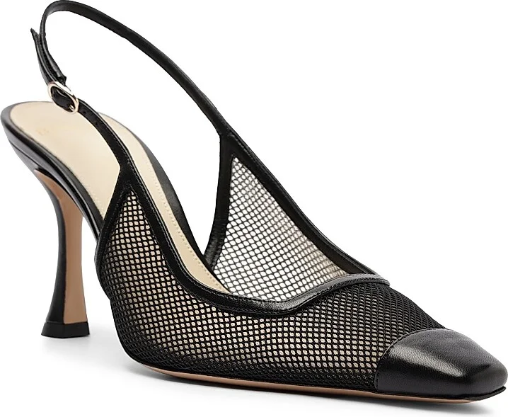 Women's Olivia 85MM Mesh & Leather Pumps - Black - Size 5.5 - Image 2