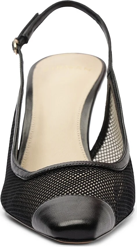 Women's Olivia 85MM Mesh & Leather Pumps - Black - Size 5.5 - Image 5