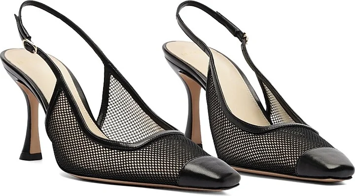 Women's Olivia 85MM Mesh & Leather Pumps - Black - Size 5.5 - Image 7