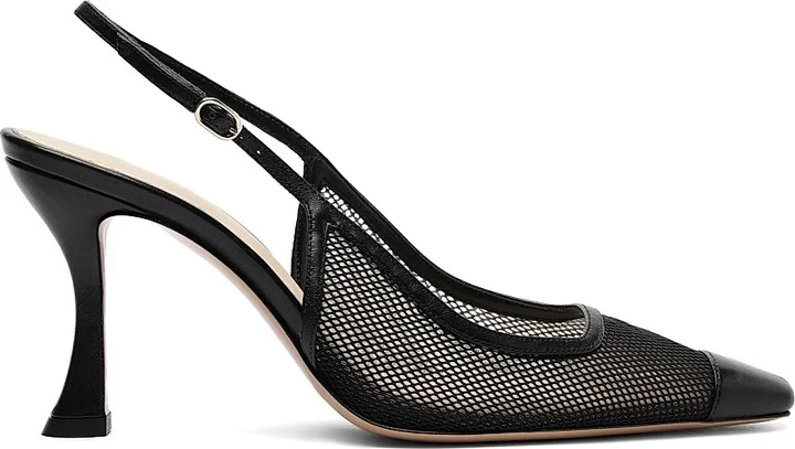 Women's Olivia 85MM Mesh & Leather Pumps - Black - Size 5.5