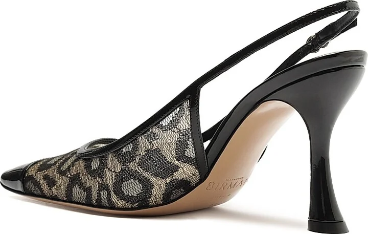Women's Olivia 85MM Printed Slingback Pumps - Golden Black - Size 5 - Image 4