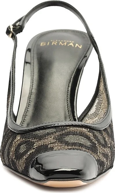 Women's Olivia 85MM Printed Slingback Pumps - Golden Black - Size 5 - Image 7