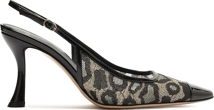Women's Olivia 85MM Printed Slingback Pumps - Golden Black - Size 5