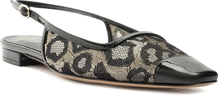 Women's Olivia Lace Slingback Flats - Golden Black - Size 5.5 - Image 2