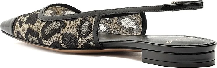 Women's Olivia Lace Slingback Flats - Golden Black - Size 5.5 - Image 4