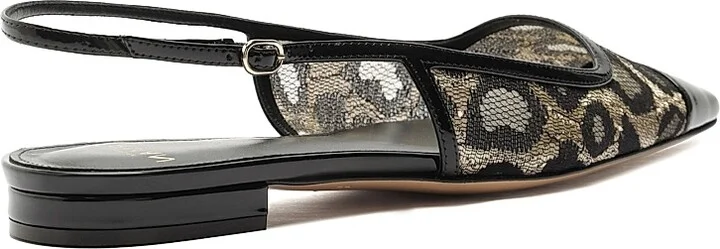 Women's Olivia Lace Slingback Flats - Golden Black - Size 5.5 - Image 5