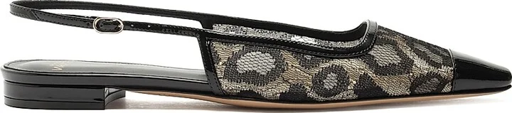Women's Olivia Lace Slingback Flats - Golden Black - Size 5.5