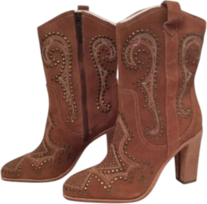 Women's Olivia Suede Boot In Saddle Oily Suede
