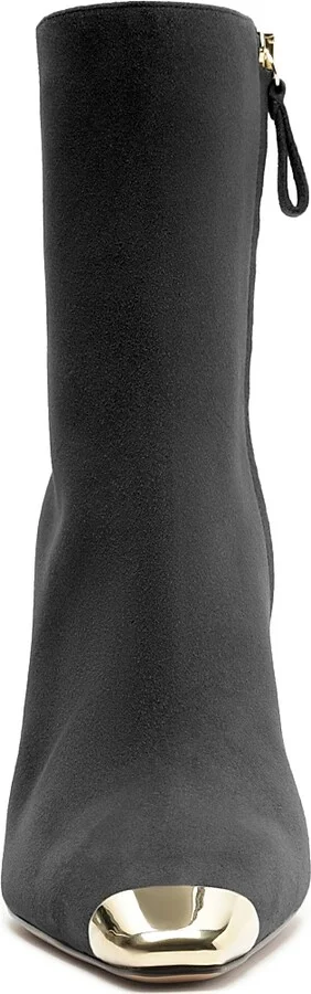 Women's Olivia Suede Curved-Heel Boots - Black - Size 5.5 - Image 5